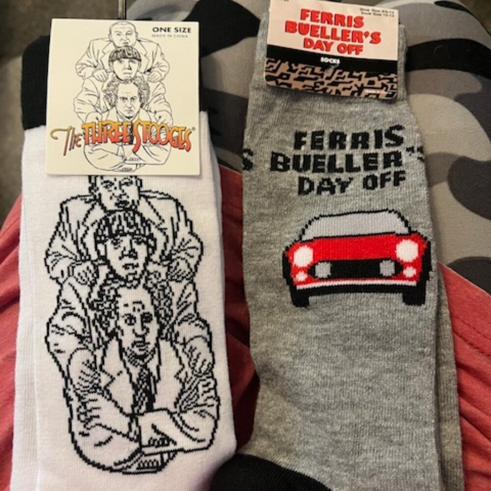 2 Pair Movie Theme Socks One Size - NWT - BUNDLE